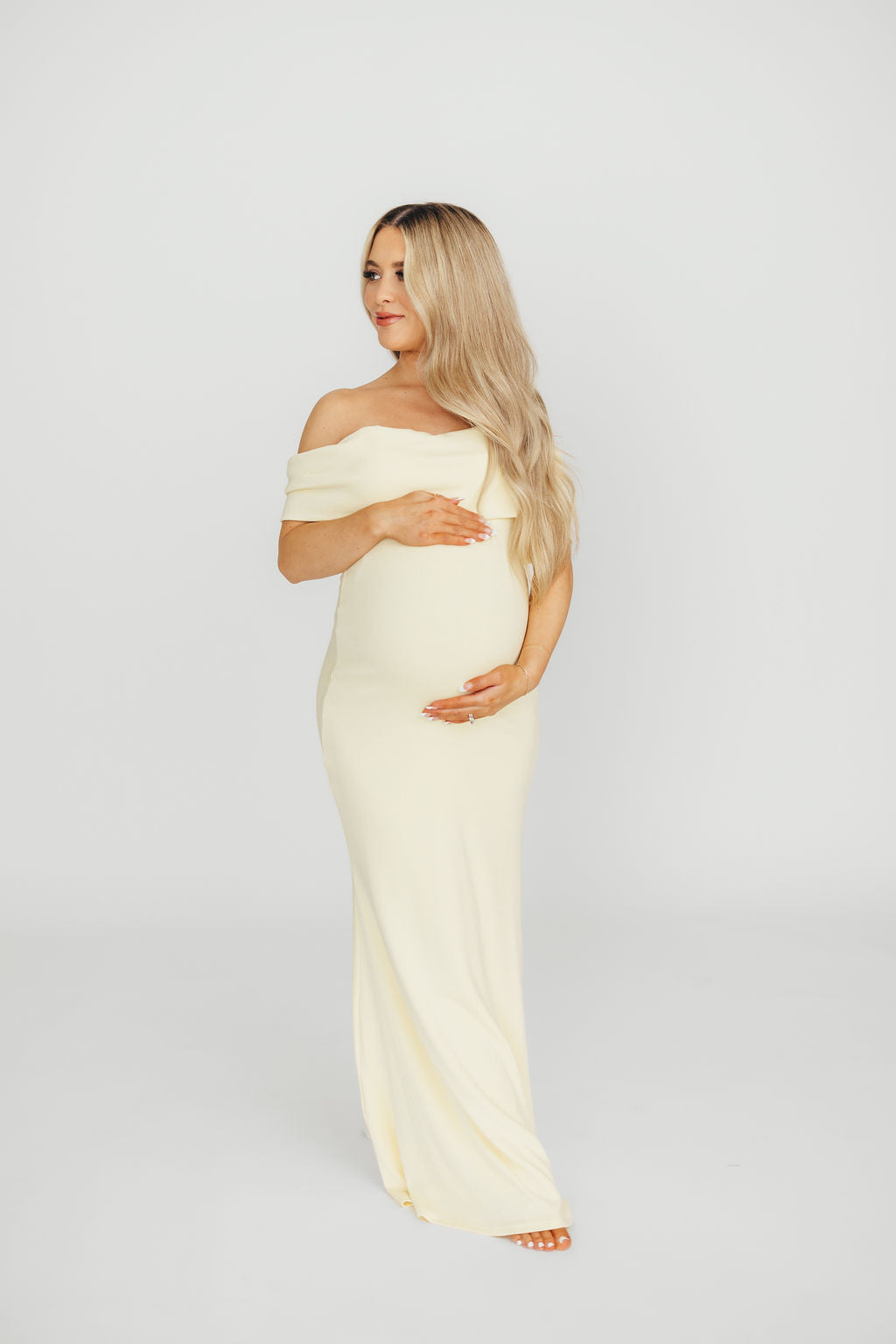 Monroe Maxi Dress in Butter Yellow - Bump Friendly - Image 6