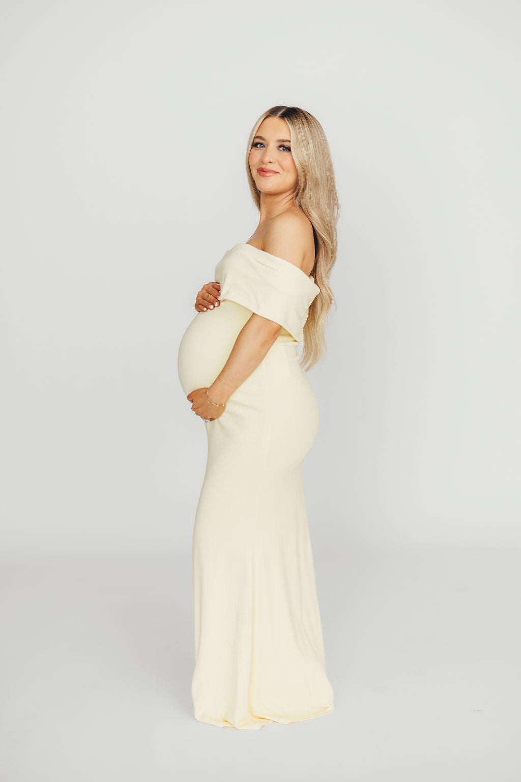 Monroe Maxi Dress in Butter Yellow - Bump Friendly - Image 7