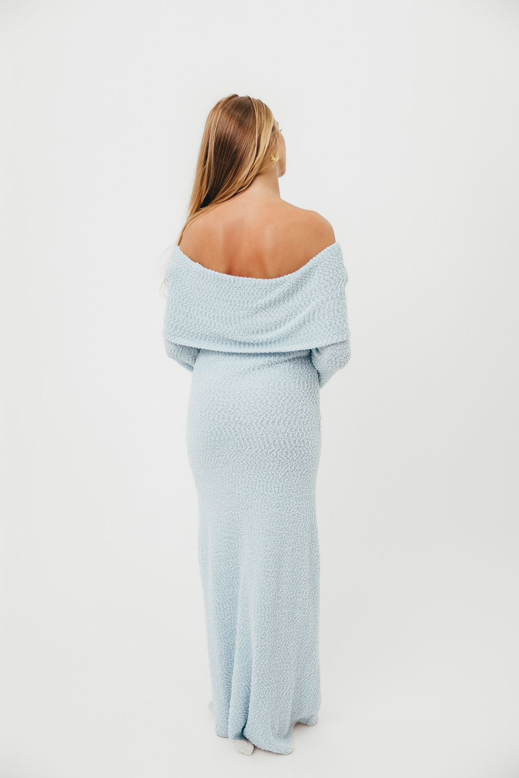 Nora Knit Maxi Dress in Dusty Blue - Bump Friendly - Image 8
