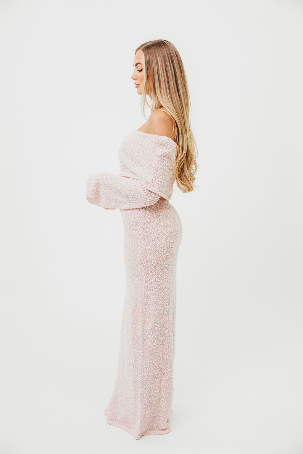 Nora Knit Maxi Dress in Dusty Pink - Bump Friendly - Image 11