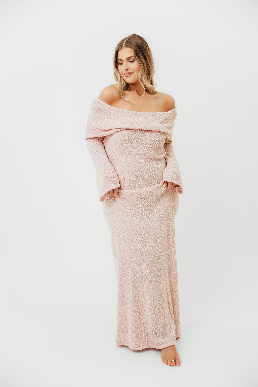 Nora Knit Maxi Dress in Dusty Pink - Bump Friendly - Image 14