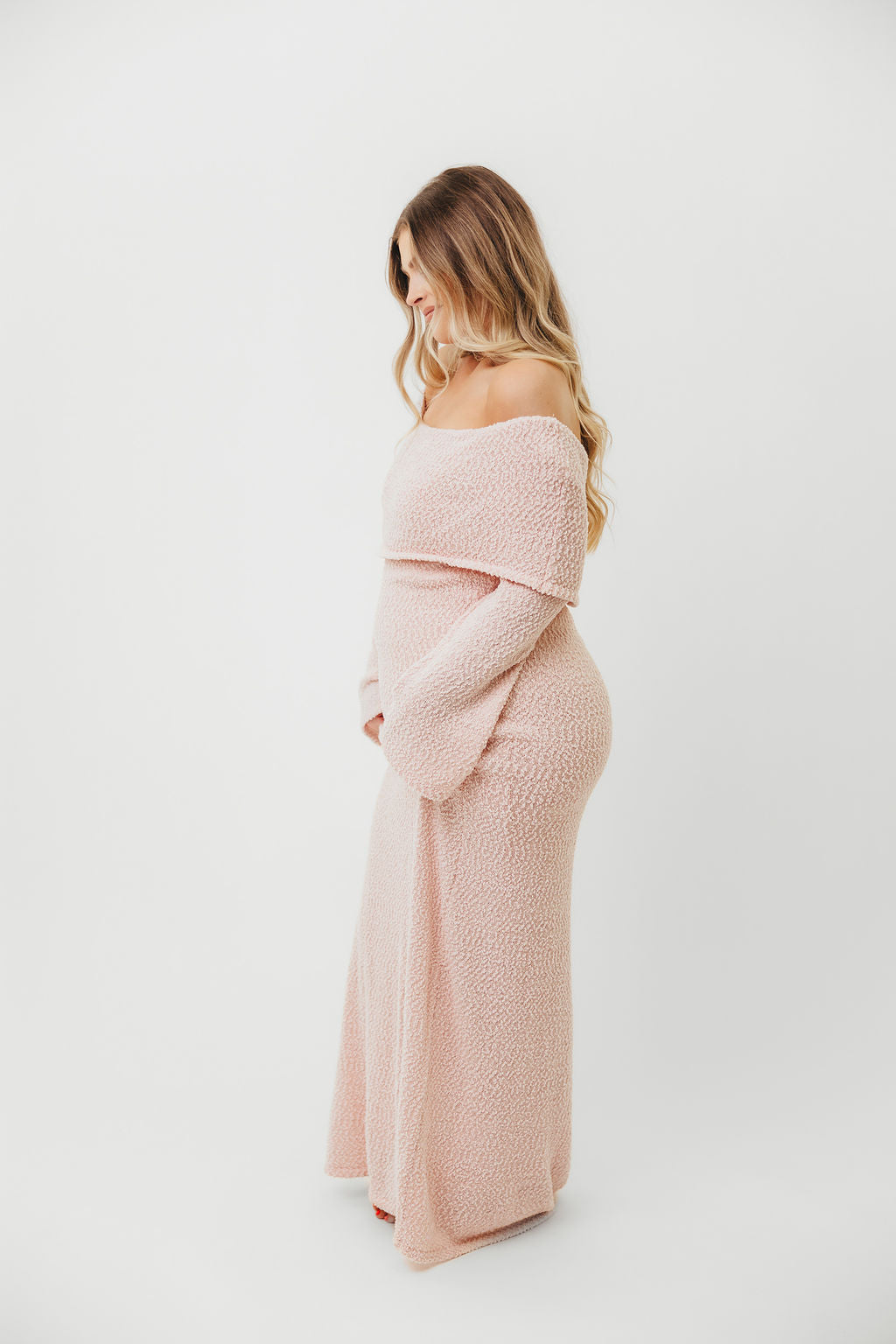 Nora Knit Maxi Dress in Dusty Pink - Bump Friendly - Image 15