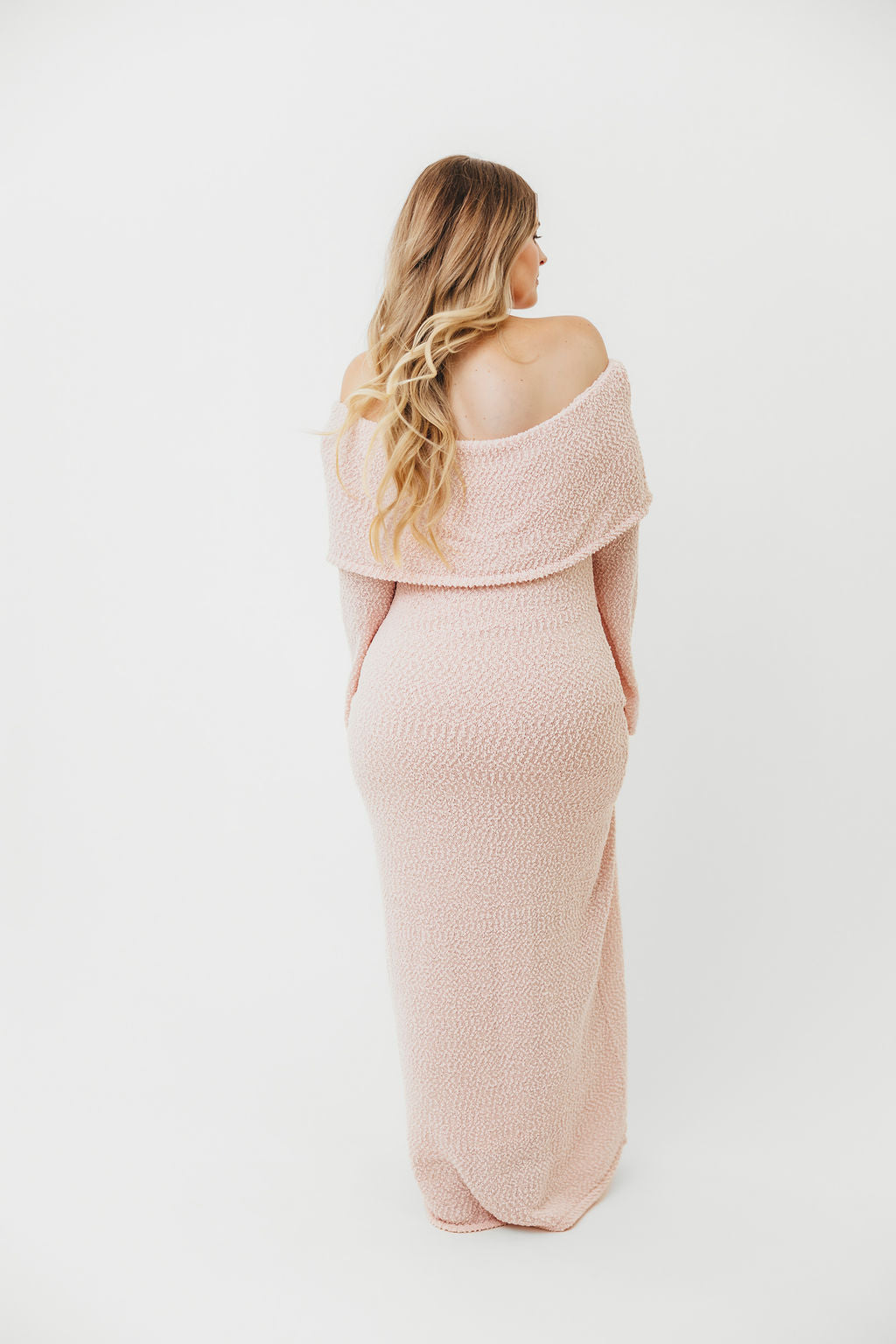 Nora Knit Maxi Dress in Dusty Pink - Bump Friendly - Image 16