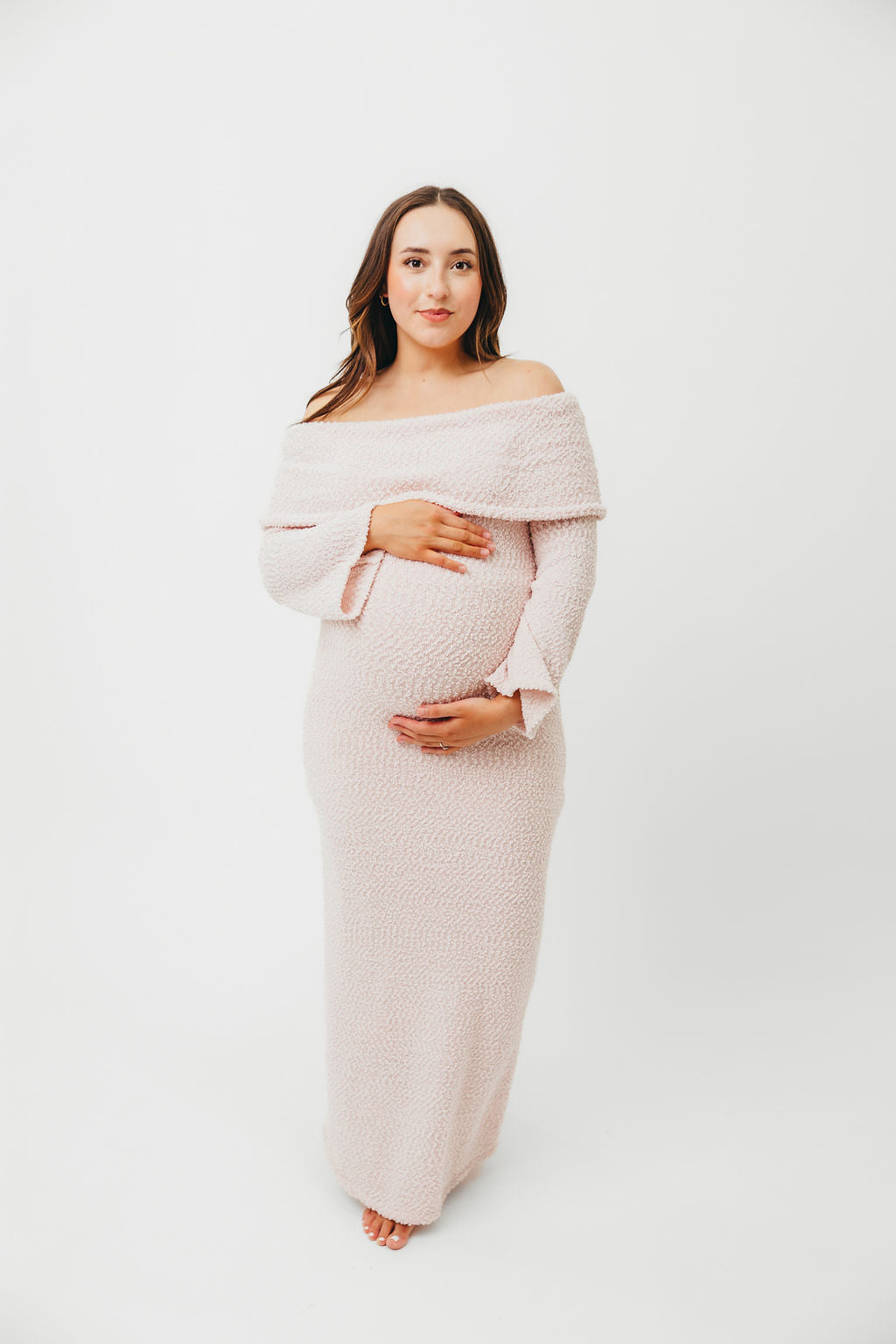 Nora Knit Maxi Dress in Dusty Pink - Bump Friendly - Image 19
