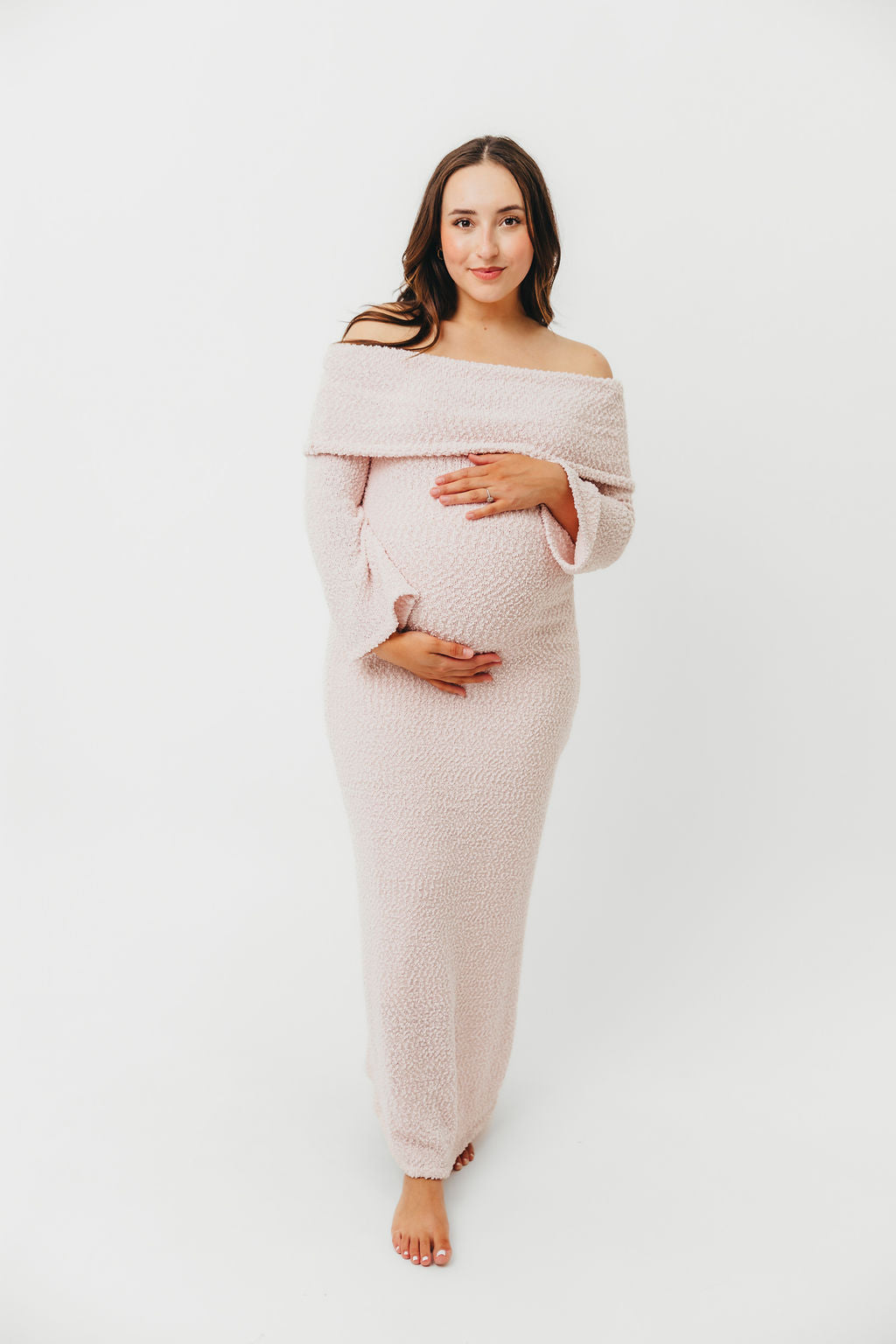 Nora Knit Maxi Dress in Dusty Pink - Bump Friendly - Image 20