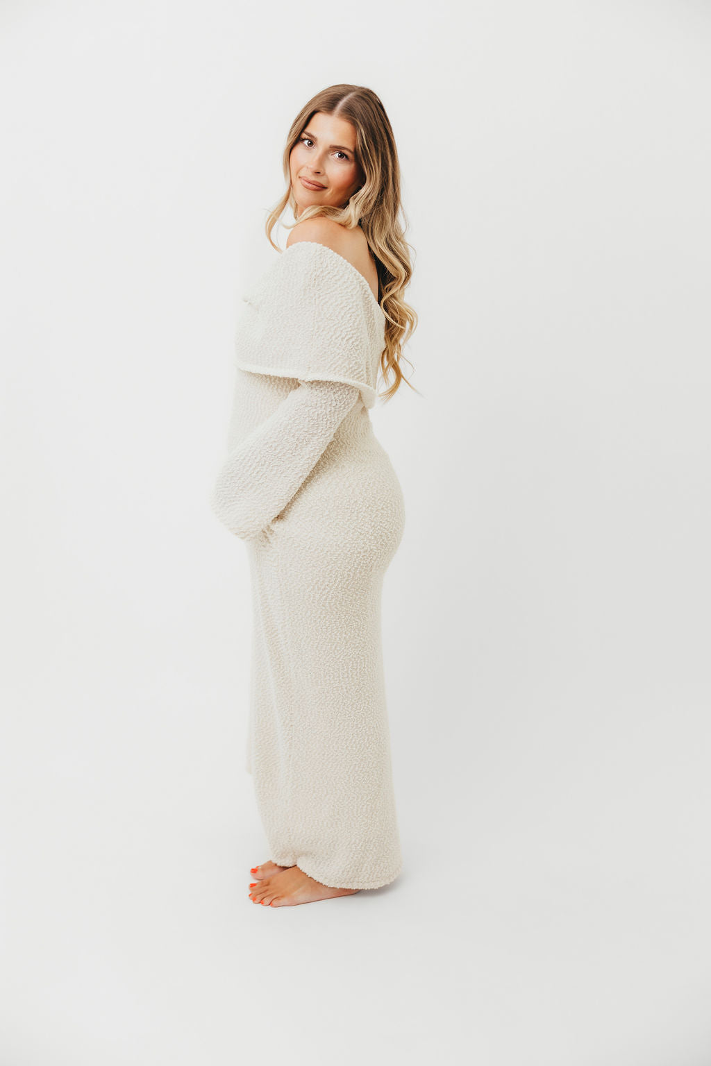 Nora Knit Maxi Dress in Ivory - Bump Friendly - Image 10