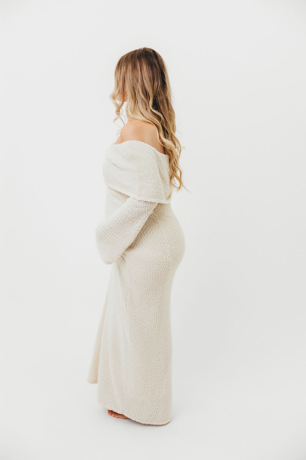 Nora Knit Maxi Dress in Ivory - Bump Friendly - Image 12
