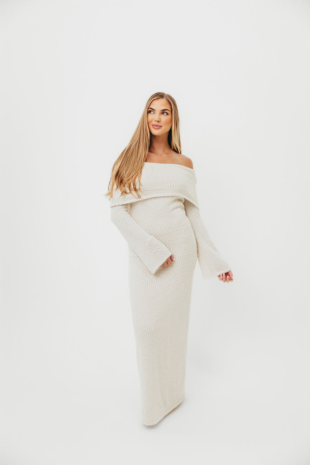 Nora Knit Maxi Dress in Ivory - Bump Friendly - Image 8