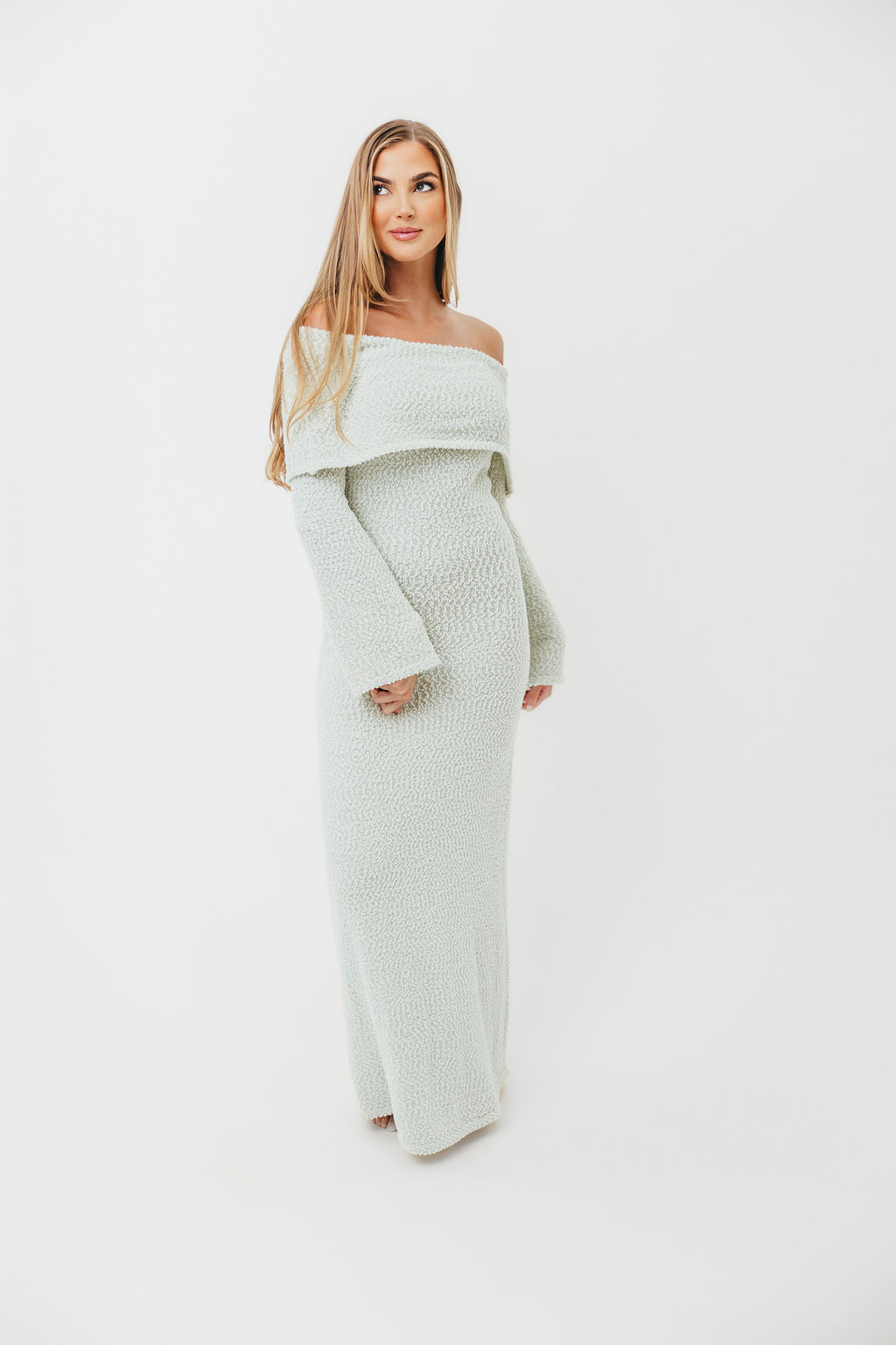Nora Knit Maxi Dress in Seafoam - Bump Friendly - Image 17
