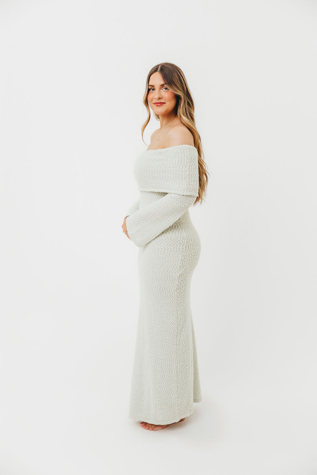 Nora Knit Maxi Dress in Seafoam - Bump Friendly - Image 7