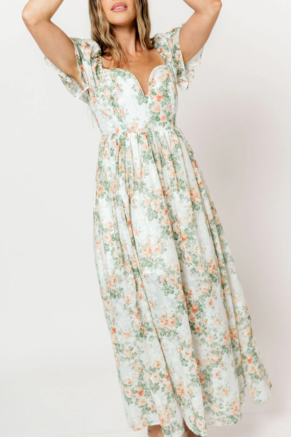 Raelynn Floral Maxi Dress in Cream/Dusty Peach - Image 10