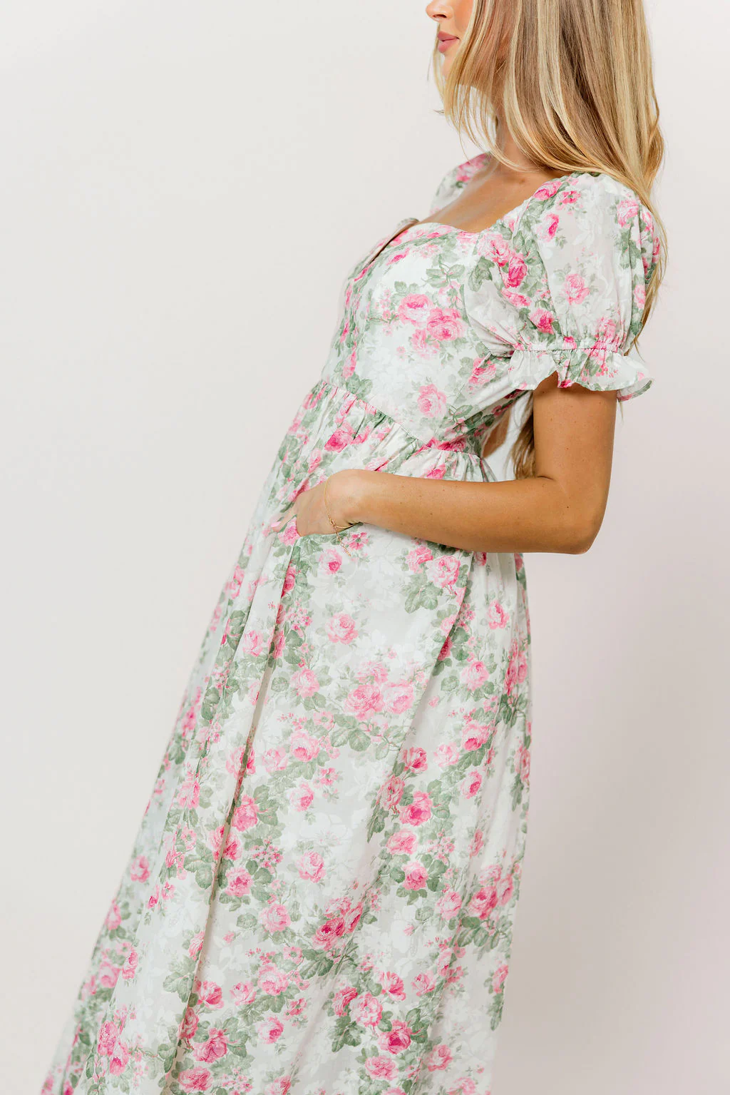 Raelynn Floral Maxi Dress in Cream/Dusty Rose - Image 6