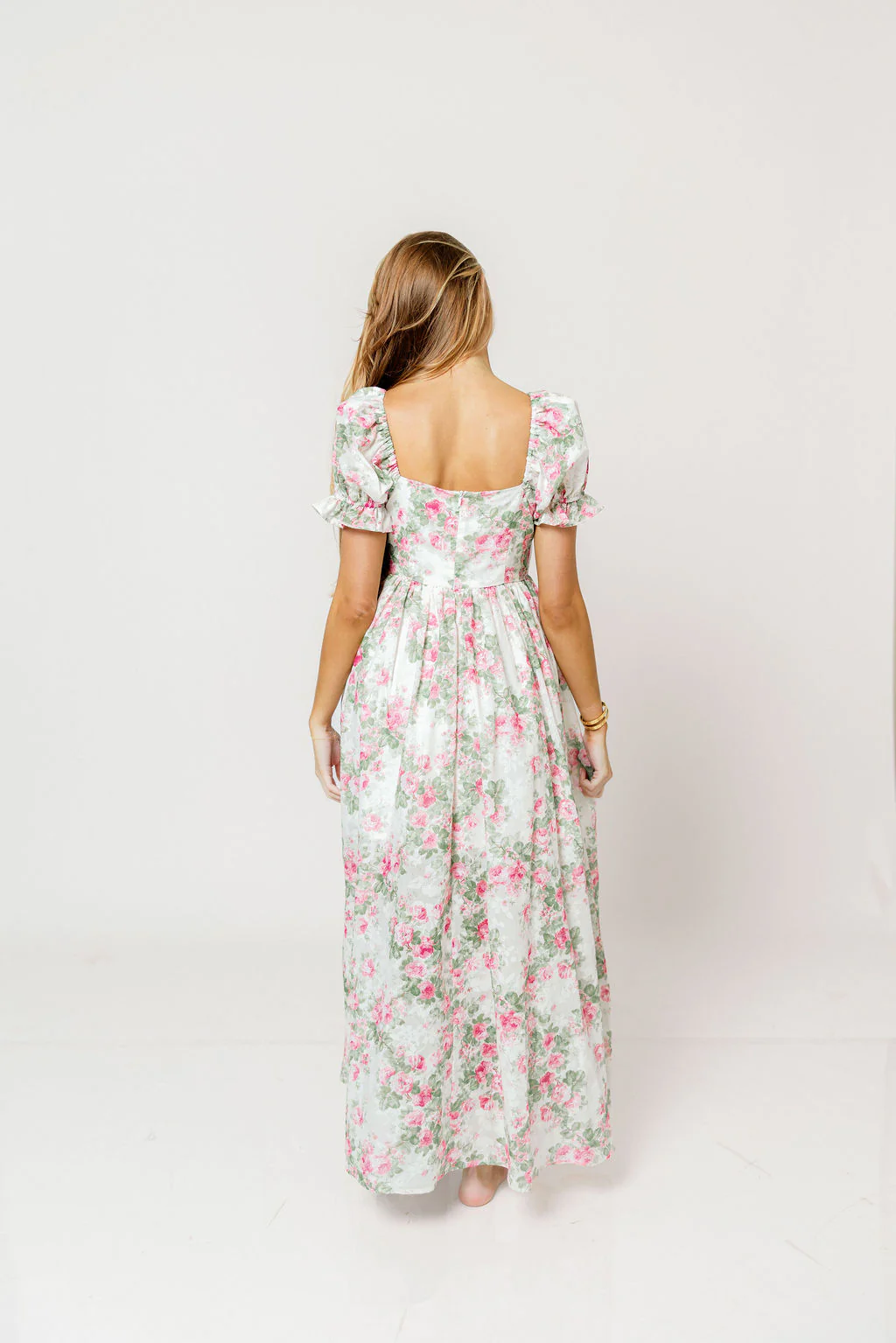 Raelynn Floral Maxi Dress in Cream/Dusty Rose - Image 9