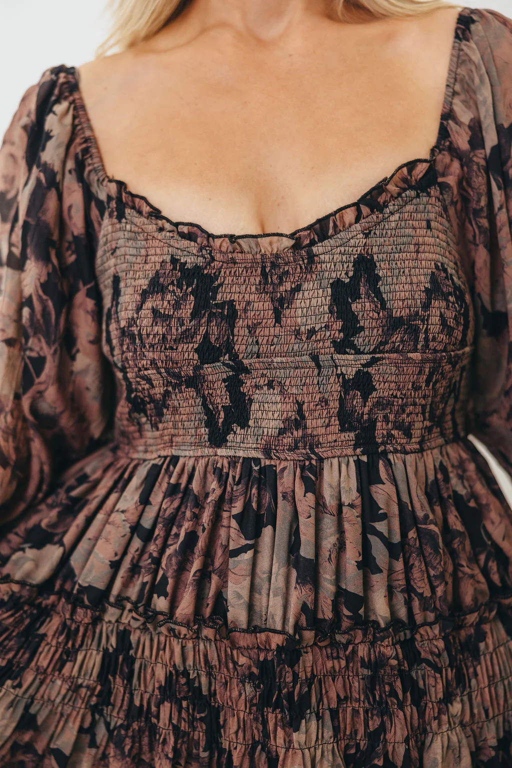 Blaine Smocked Maxi Dress in Black Floral - Image 17