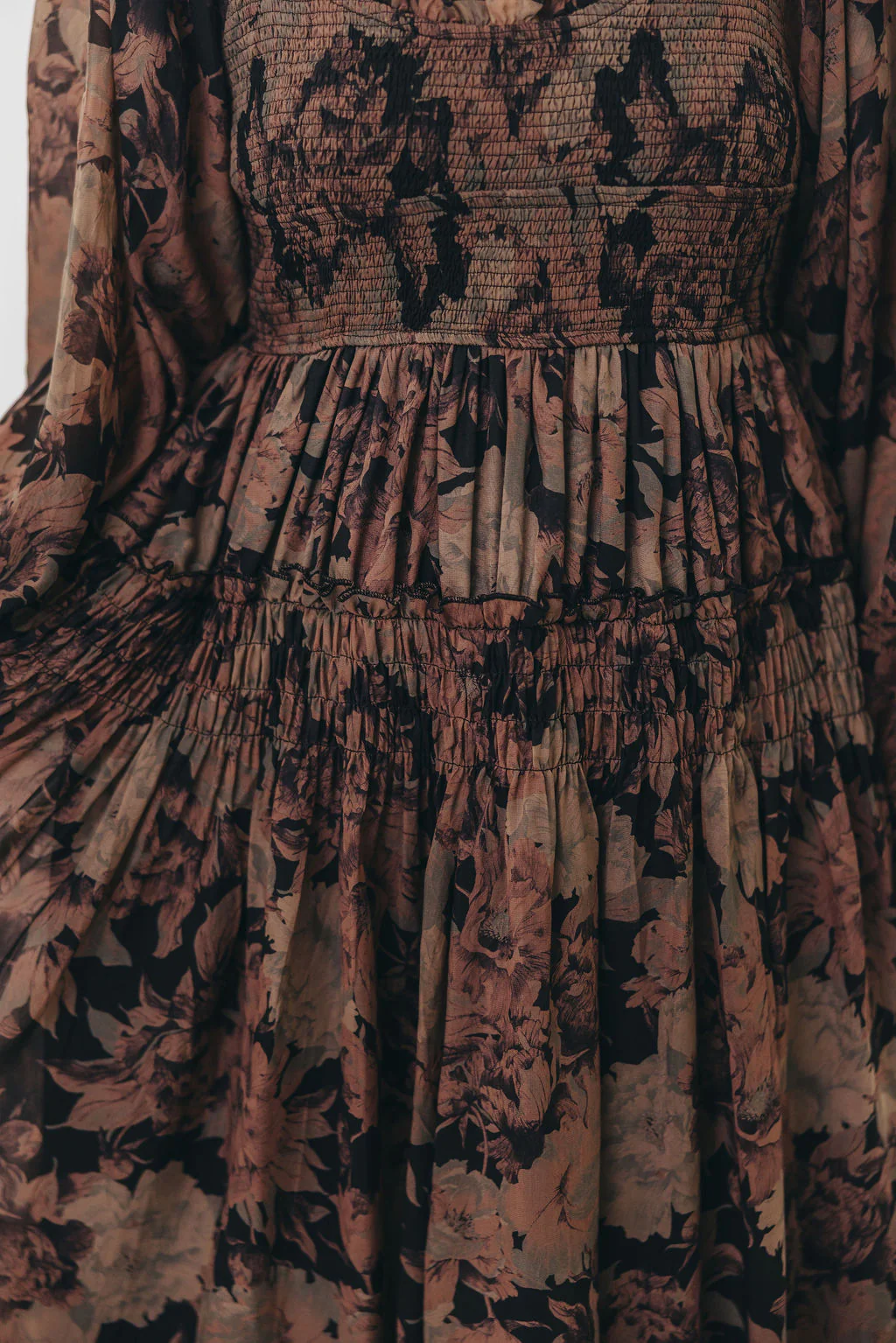 Blaine Smocked Maxi Dress in Black Floral - Image 19