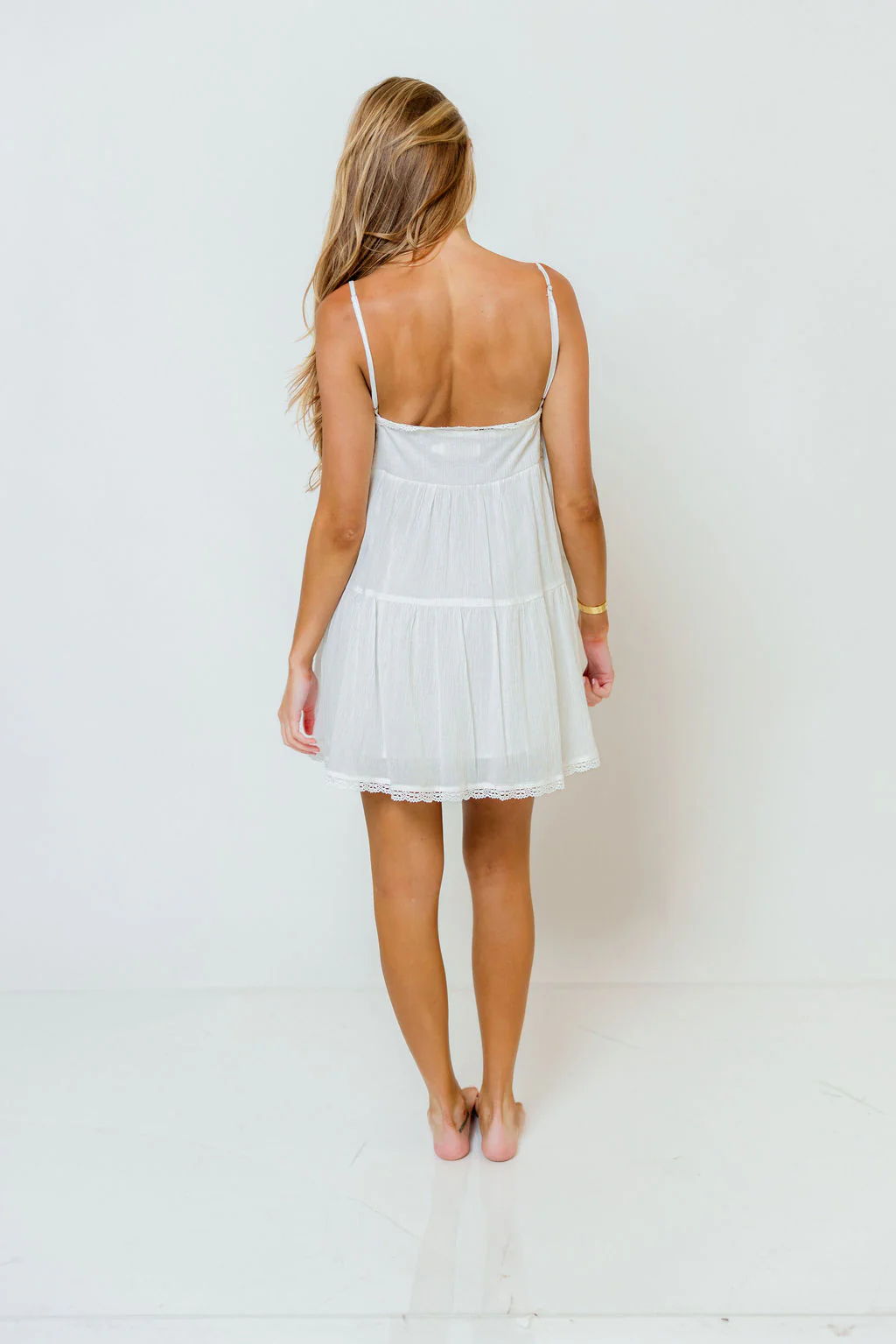 Viola Mini Dress in Off White - Image 8