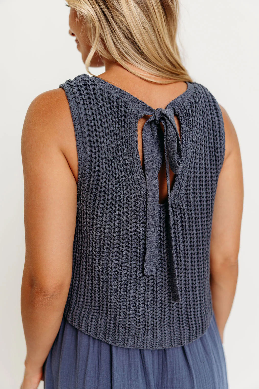 Braylee Sweater Layered Maxi Dress in Navy - Image 5
